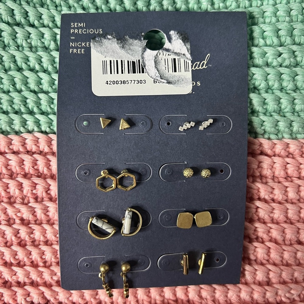 Universal Thread. Set of 8 new earrings. Semi Precious. Nickel Free